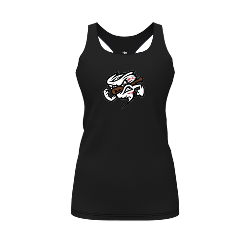 [FT0TRBBK-FYS-LOGO1] Decker Racerback Tank Top (Female Youth S, Black, Logo 1)