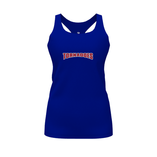 [CUS-DFW-RCBK-PER-RYL-FYS-LOGO2] Racerback Tank Top (Female Youth S, Royal, Logo 2)