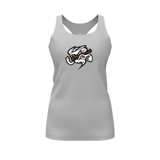 [CUS-DFW-RCBK-PER-GRY-FYS-LOGO1] Racerback Tank Top (Female Youth S, Gray, Logo 1)