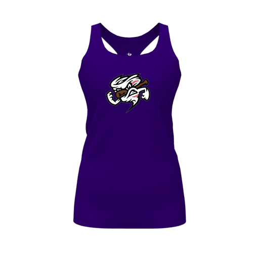 [CUS-DFW-RCBK-PER-PUR-FYS-LOGO1] Racerback Tank Top (Female Youth S, Purple, Logo 1)