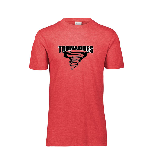 [FTSCUBRD-YS-LOGO3] Decker Youth Tri-Blend T-Shirt - Short Sleeve (Youth S, Red, Logo 3)