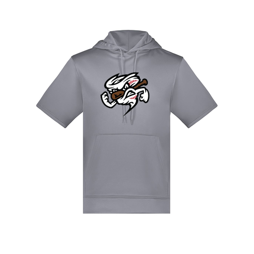 [6871.059.S-LOGO1] Men's Dri Fit Short Sleeve Hoodie (Adult S, Gray, Logo 1)