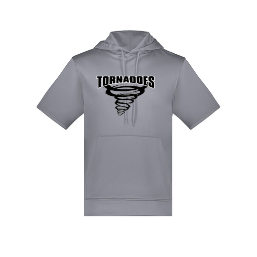 [6871.059.S-LOGO3] Men's Dri Fit Short Sleeve Hoodie (Adult S, Gray, Logo 3)