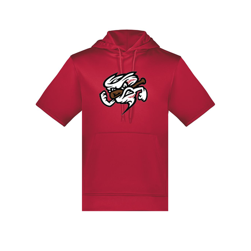 [6871.083.S-LOGO1] Men's Dri Fit Short Sleeve Hoodie (Adult S, Red, Logo 1)