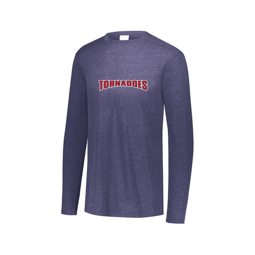 [FTLCUBNV-AXS-LOGO2] Decker Men's Tri-Blend T-Shirt - Long Sleeve (Adult XS, Navy, Logo 2)