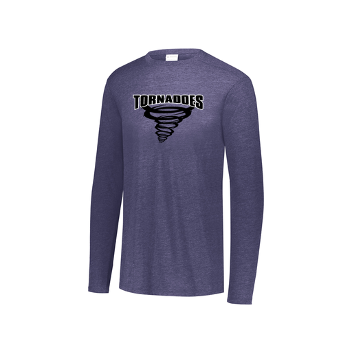 [FTLCUBNV-YS-LOGO3] Decker Youth Tri-Blend T-Shirt - Long Sleeve (Youth S, Navy, Logo 3)