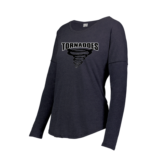 [FTLCUBNV-FAXS-LOGO3] Ladies LS Ultra-blend T-Shirt (Female Adult XS, Navy, Logo 3)